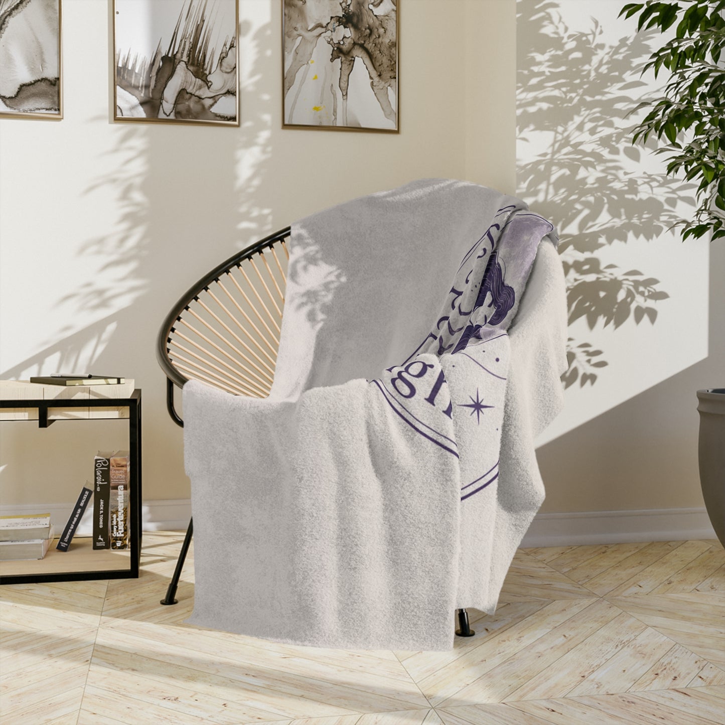 Moonlit Meditation Velveteen Blanket — Jasper Moonlight Crystal Yoga Design