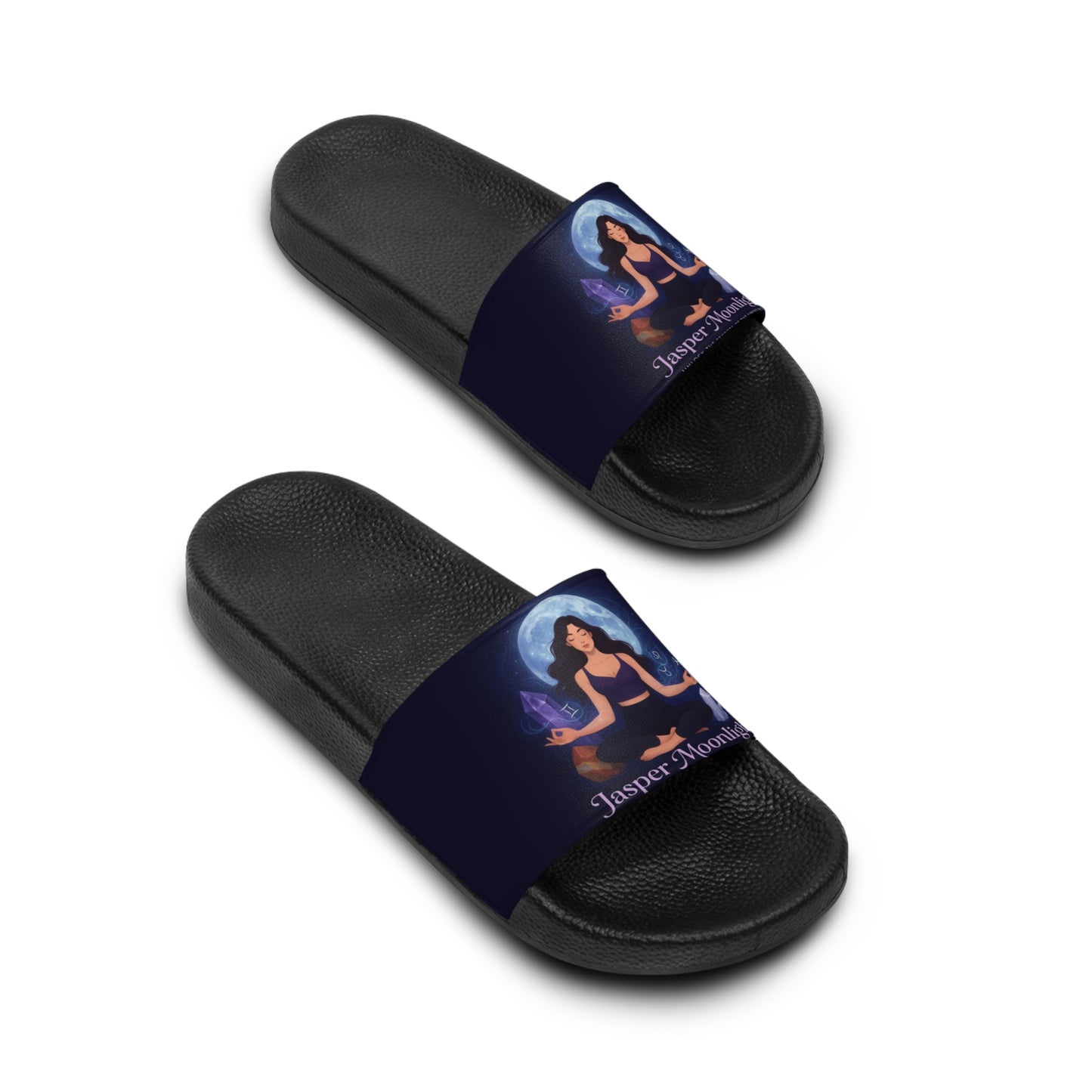 Men's Slide Sandals — Moonlit Meditation Graphic Slides