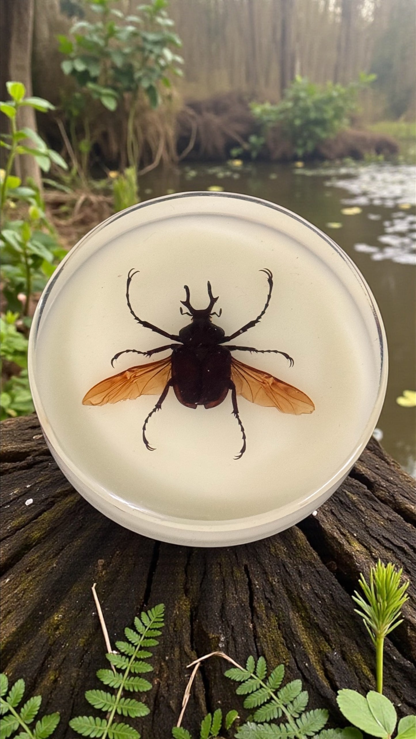 Antler Horned Beetle Resin Disc