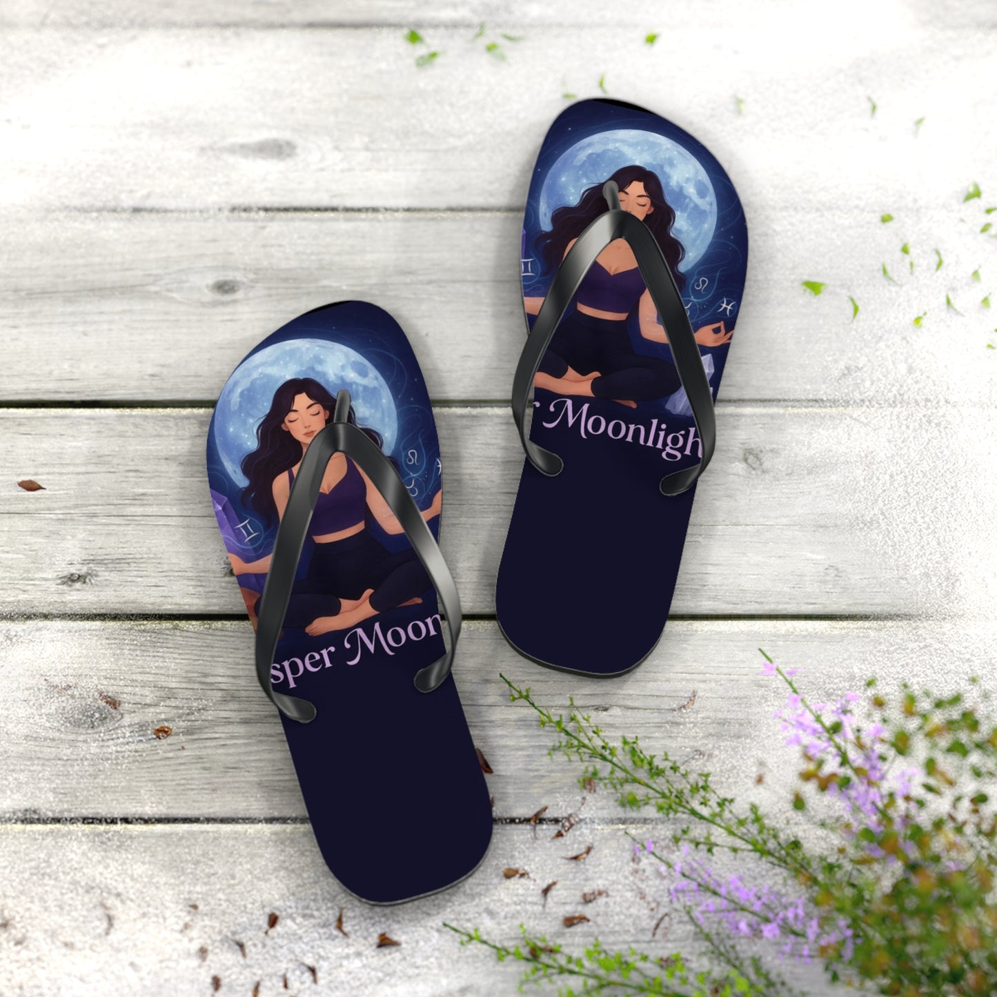 Moonlit Meditation Flip Flops — Whisper Moonlight Yoga Sandals