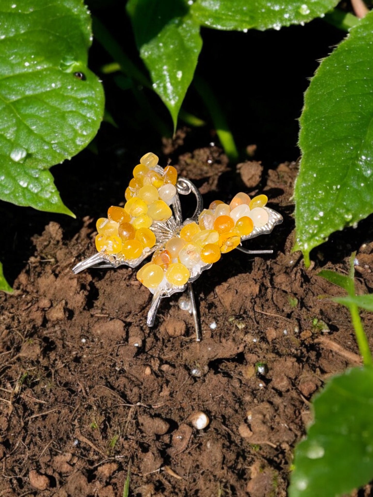 Citrine Silver Butterfly