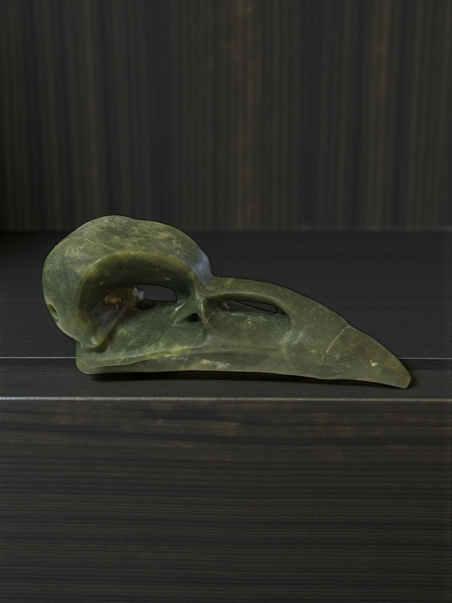 Green Jade Bird Skull
