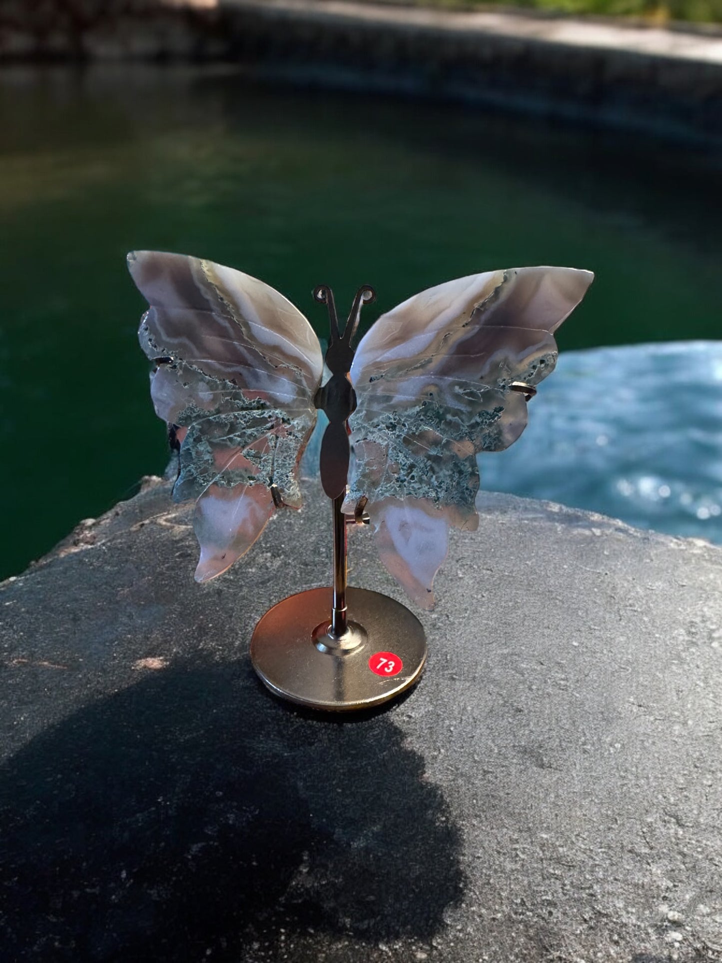 Moss Agate Sm Butterfly Wings