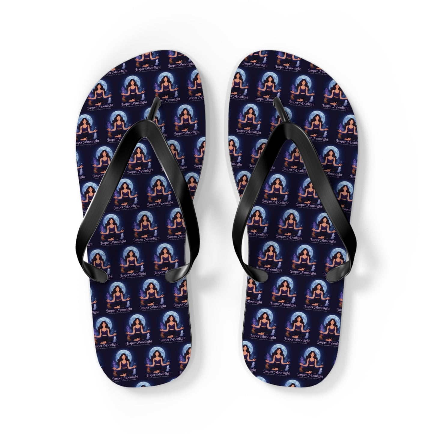 Moonlit Meditation Pattern Flip Flops — Beach Sandals