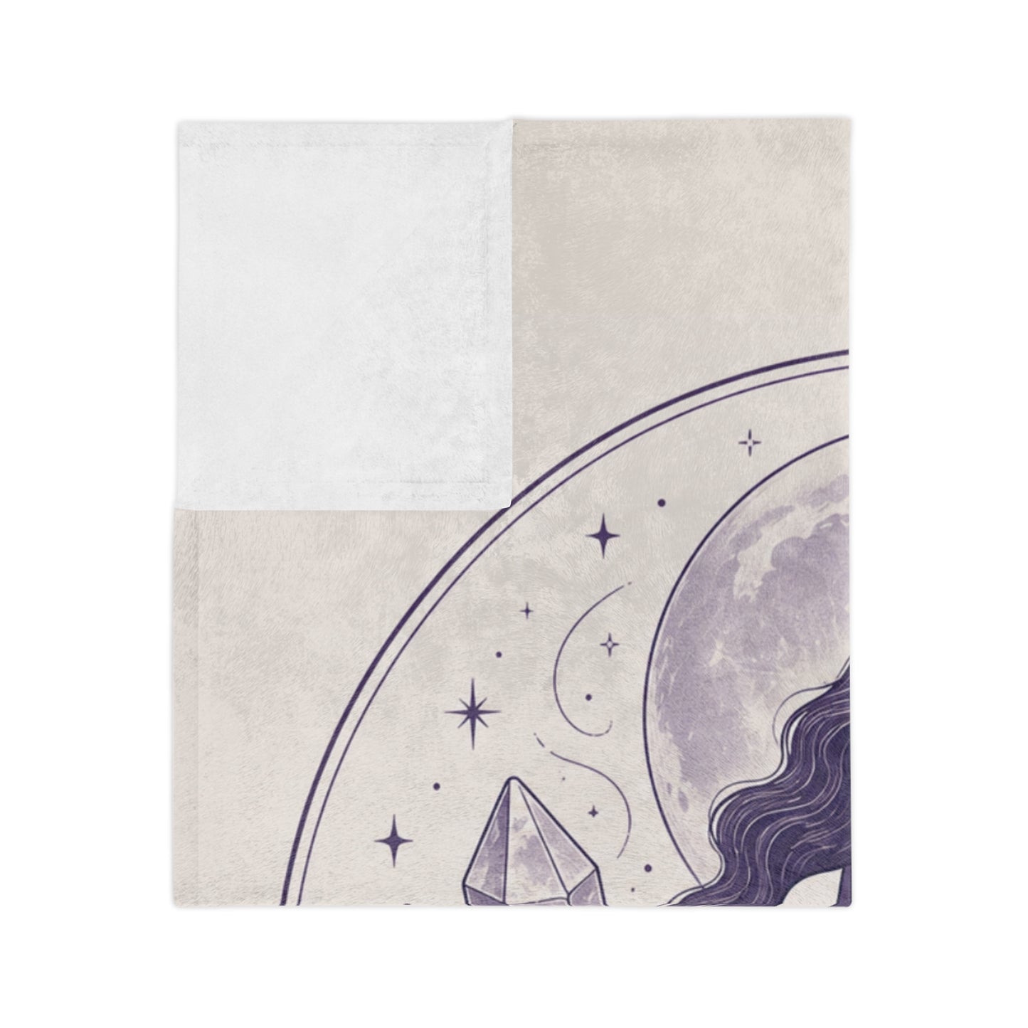 Moonlit Meditation Velveteen Blanket — Jasper Moonlight Crystal Yoga Design