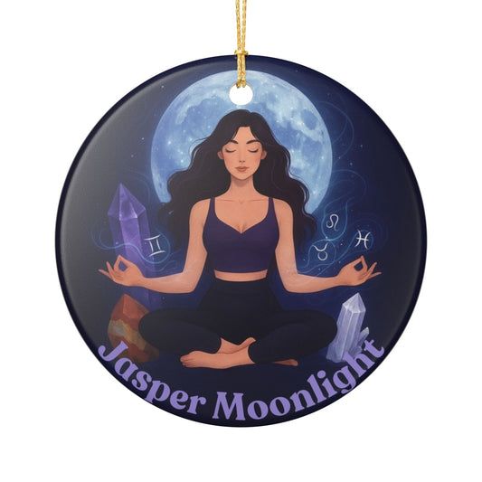 Moonlit Meditation Ceramic Ornament