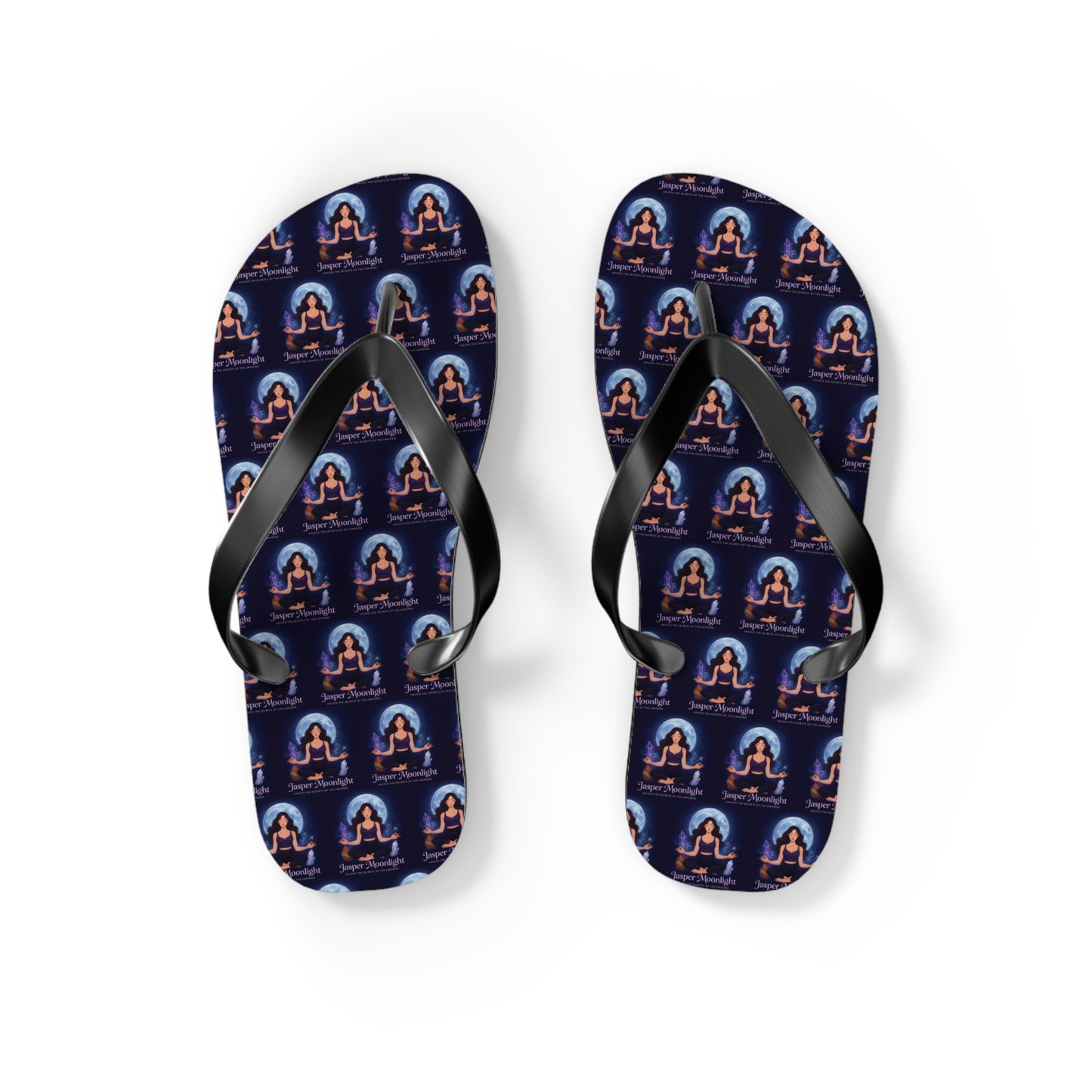 Moonlit Meditation Pattern Flip Flops — Beach Sandals