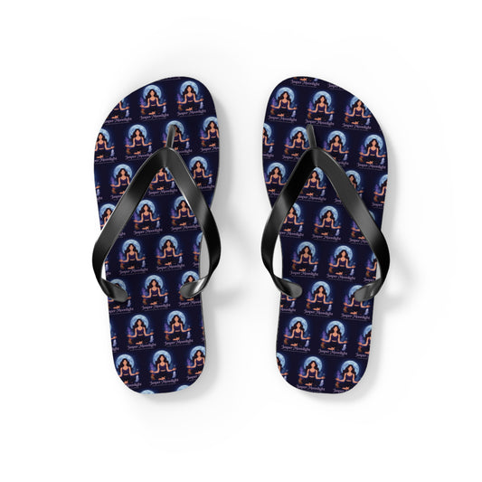 Moonlit Meditation Pattern Flip Flops — Beach Sandals