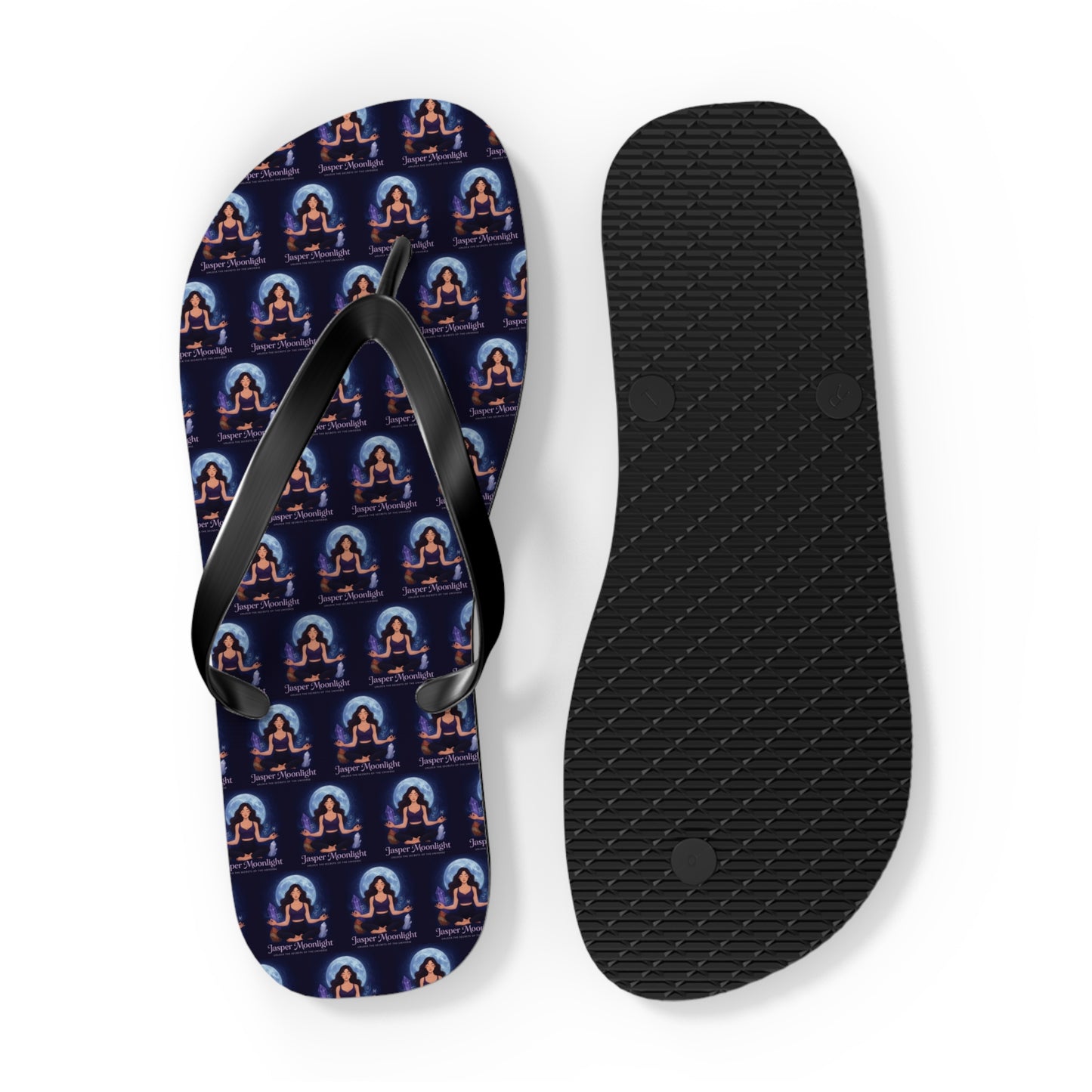 Moonlit Meditation Pattern Flip Flops — Beach Sandals