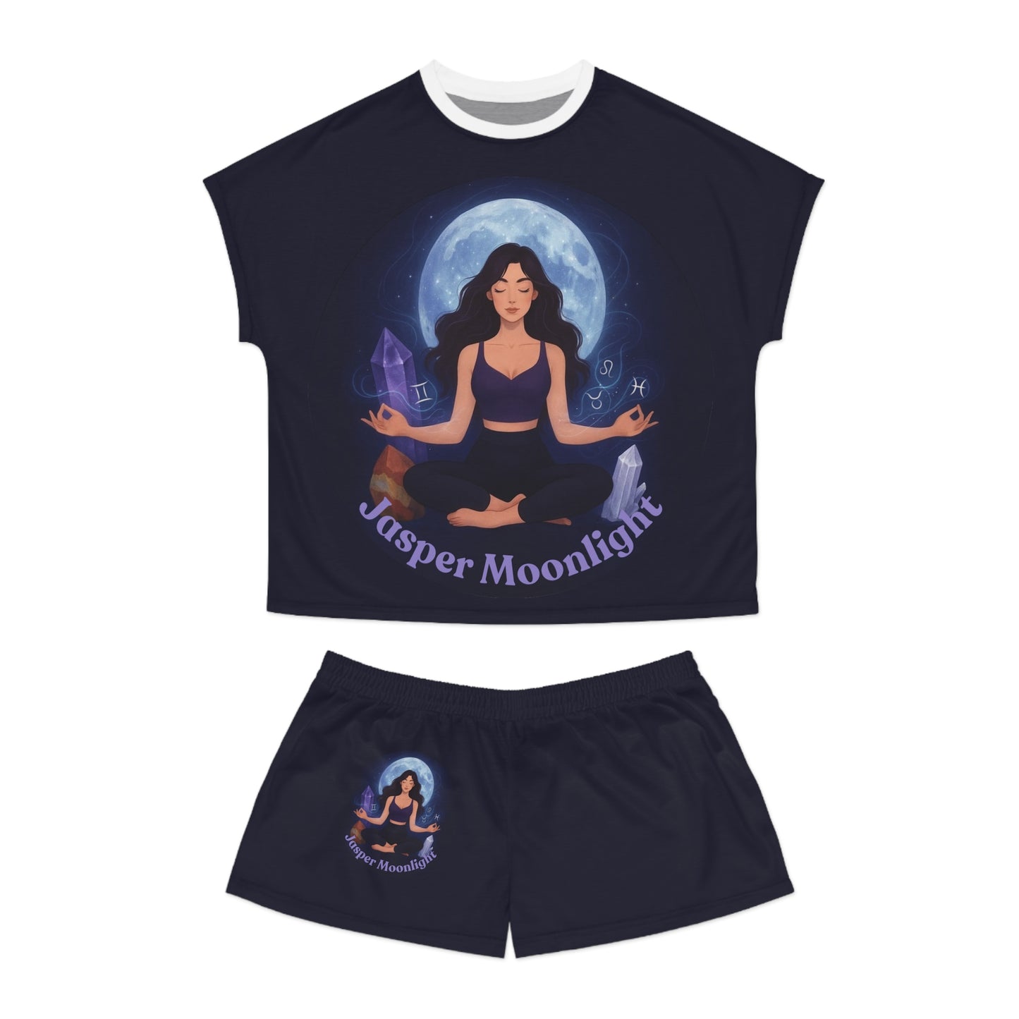 Women's Moonlight Meditation Pajama Set — "Jasper Moonlight" Short Sleepwear