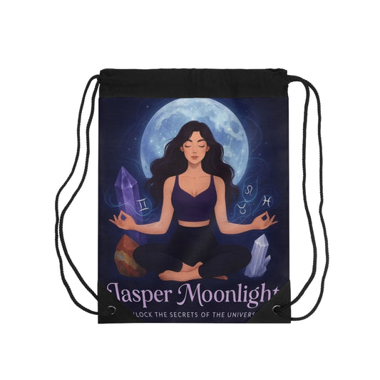 Moonlit Meditation Drawstring Bag — Jasper Moonlight Crystal Yoga Tote