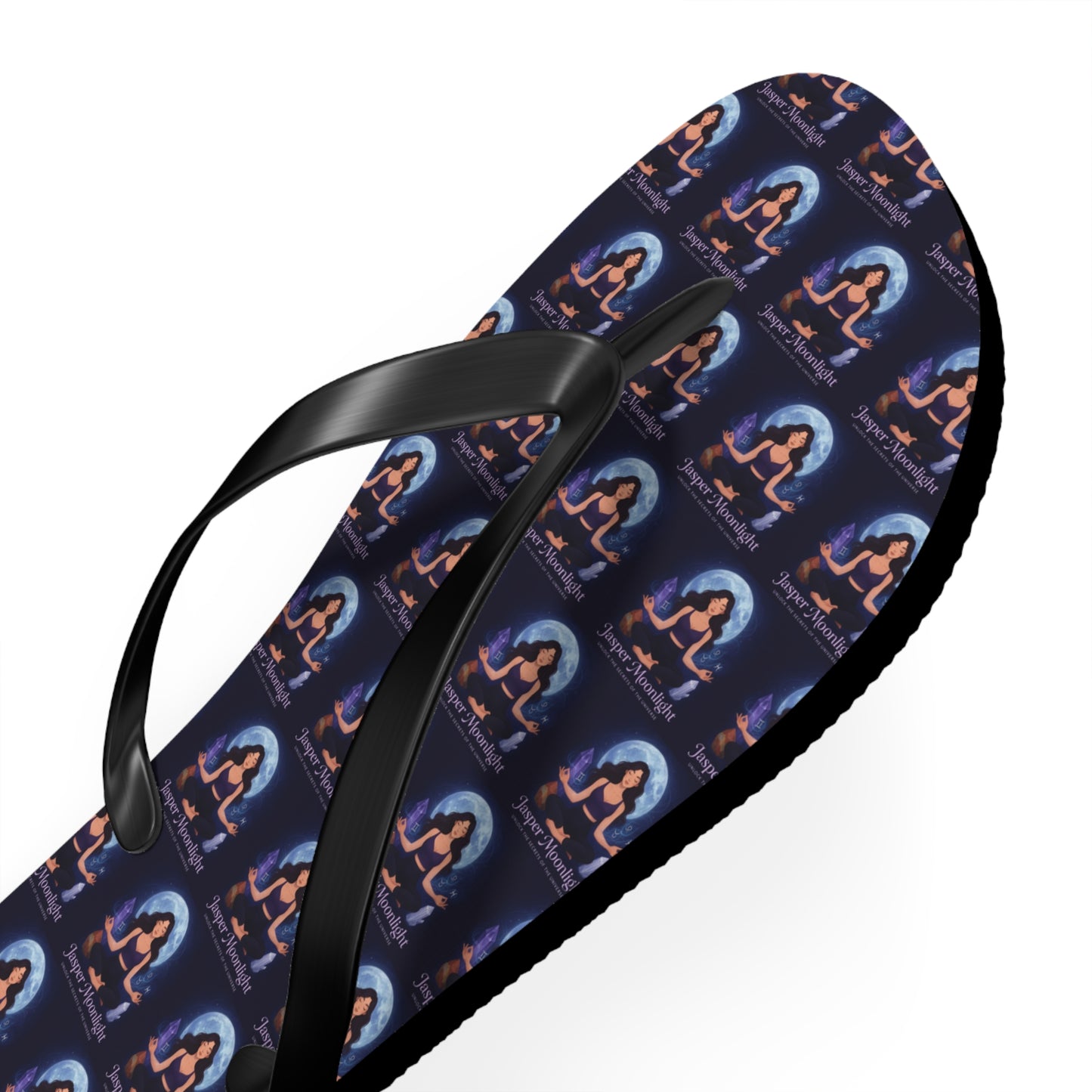Moonlit Meditation Pattern Flip Flops — Beach Sandals