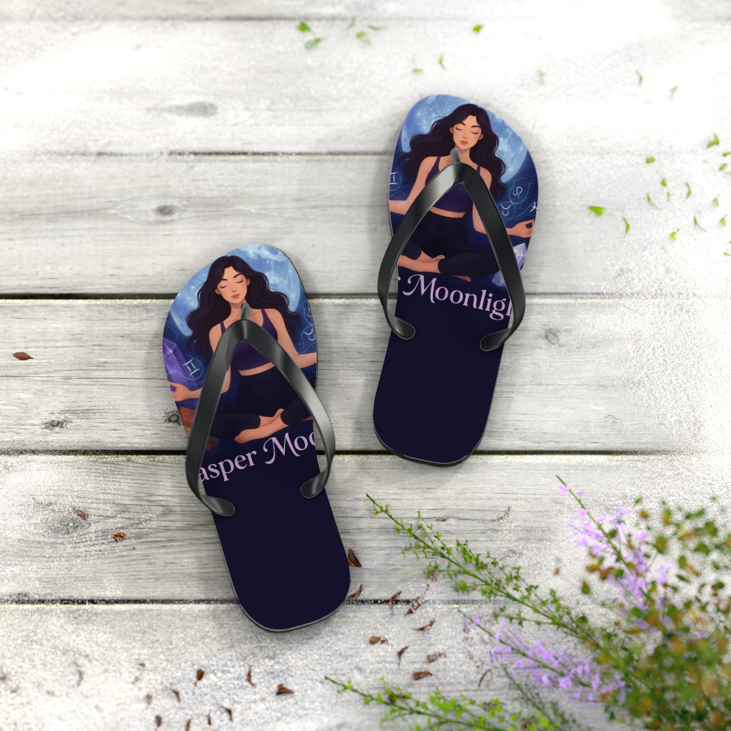 Moonlit Meditation Flip Flops — Whisper Moonlight Yoga Sandals