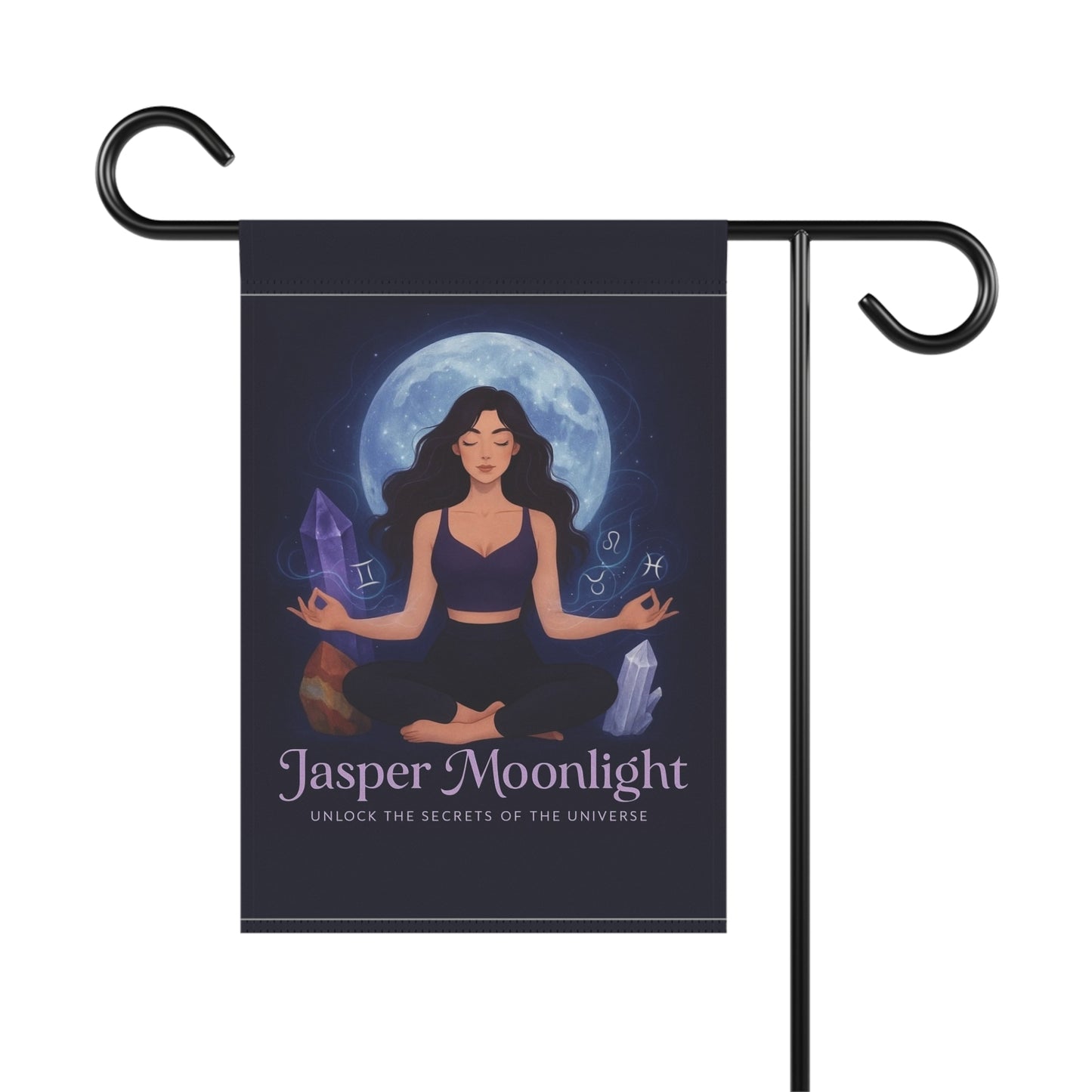 Moonlit Meditation Garden Flag — "Jasper Moonlight"  Banner