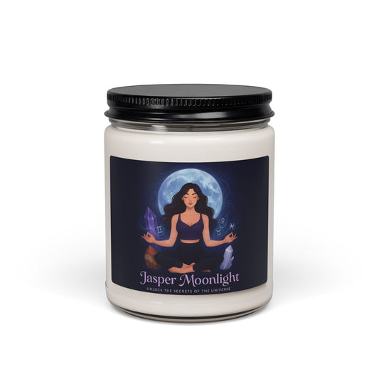 Moonlit Meditation Soy Candle — "Jasper Moonlight" 9oz Scented Jar