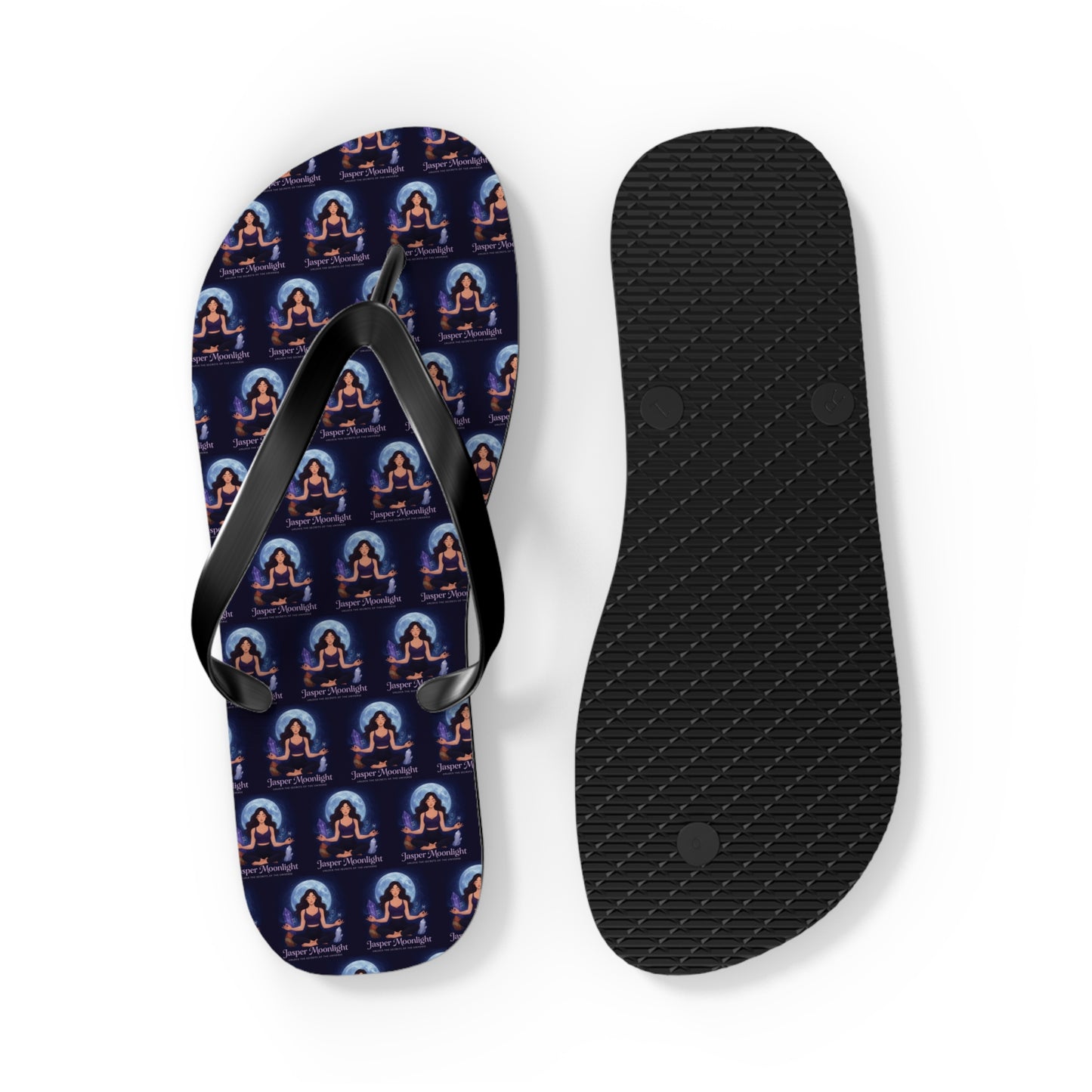 Moonlit Meditation Pattern Flip Flops — Beach Sandals