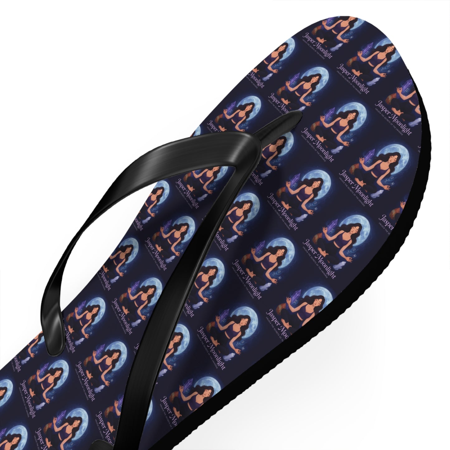 Moonlit Meditation Pattern Flip Flops — Beach Sandals
