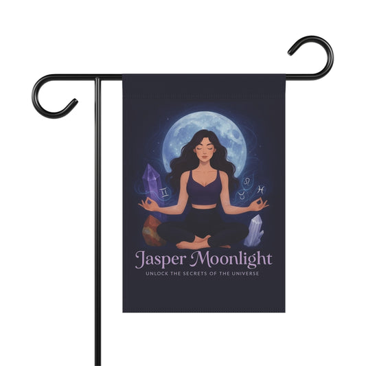 Moonlit Meditation Garden Flag — "Jasper Moonlight"  Banner