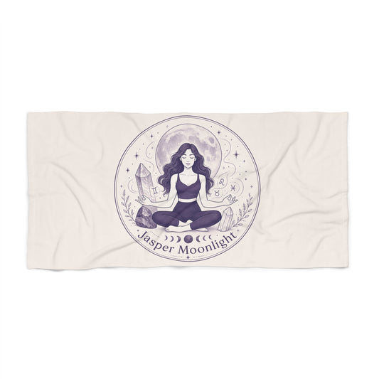 Jasper Moonlight Beach Towel — Meditation Moon Crystal Design