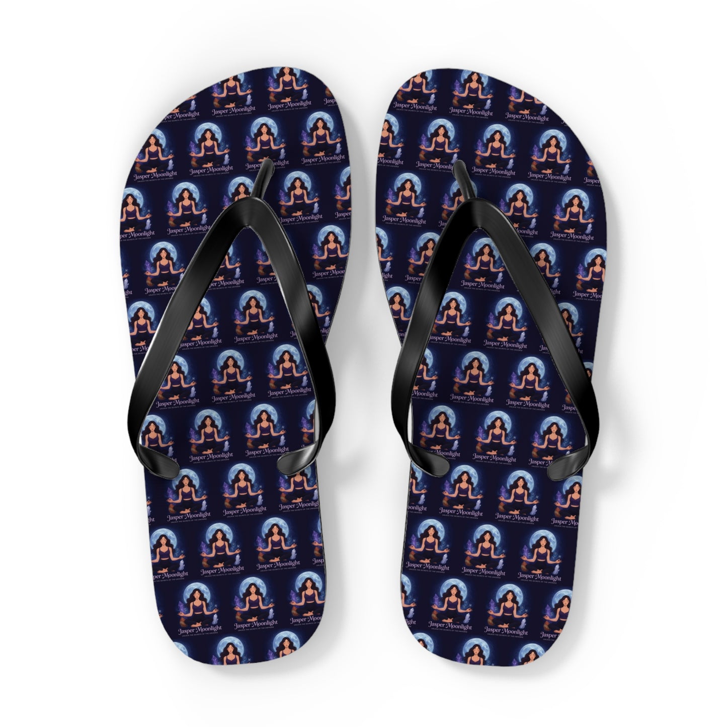 Moonlit Meditation Pattern Flip Flops — Beach Sandals