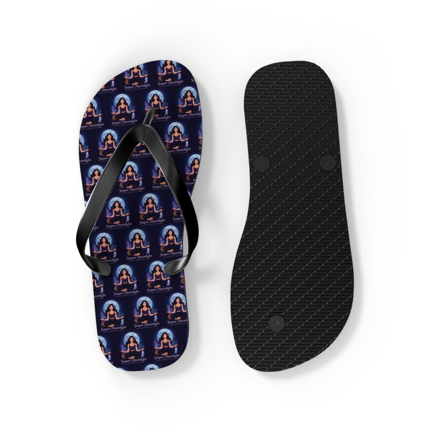 Moonlit Meditation Pattern Flip Flops — Beach Sandals