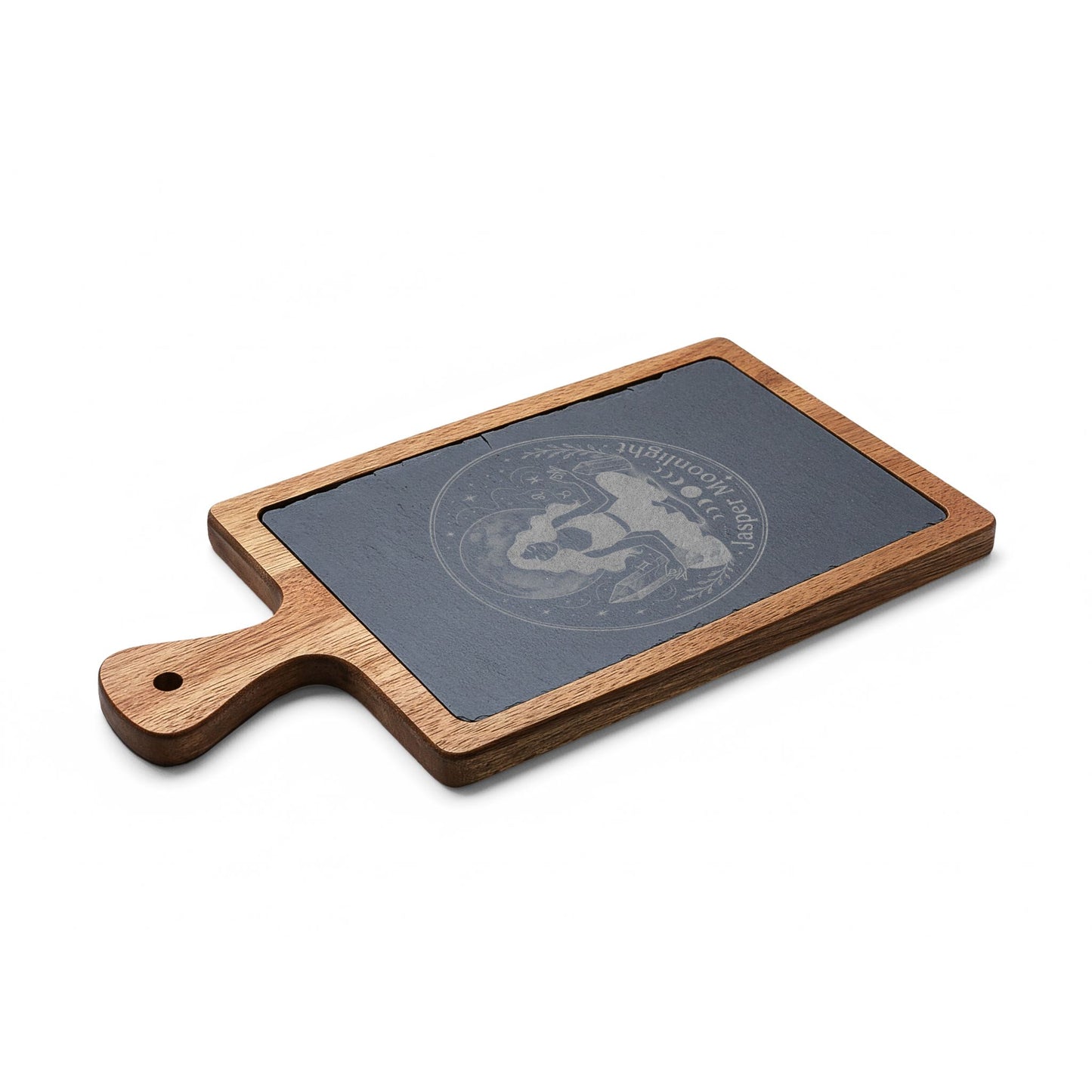 Engraved Moonlit Meditation Charcuterie Board with Cheese Knife Set