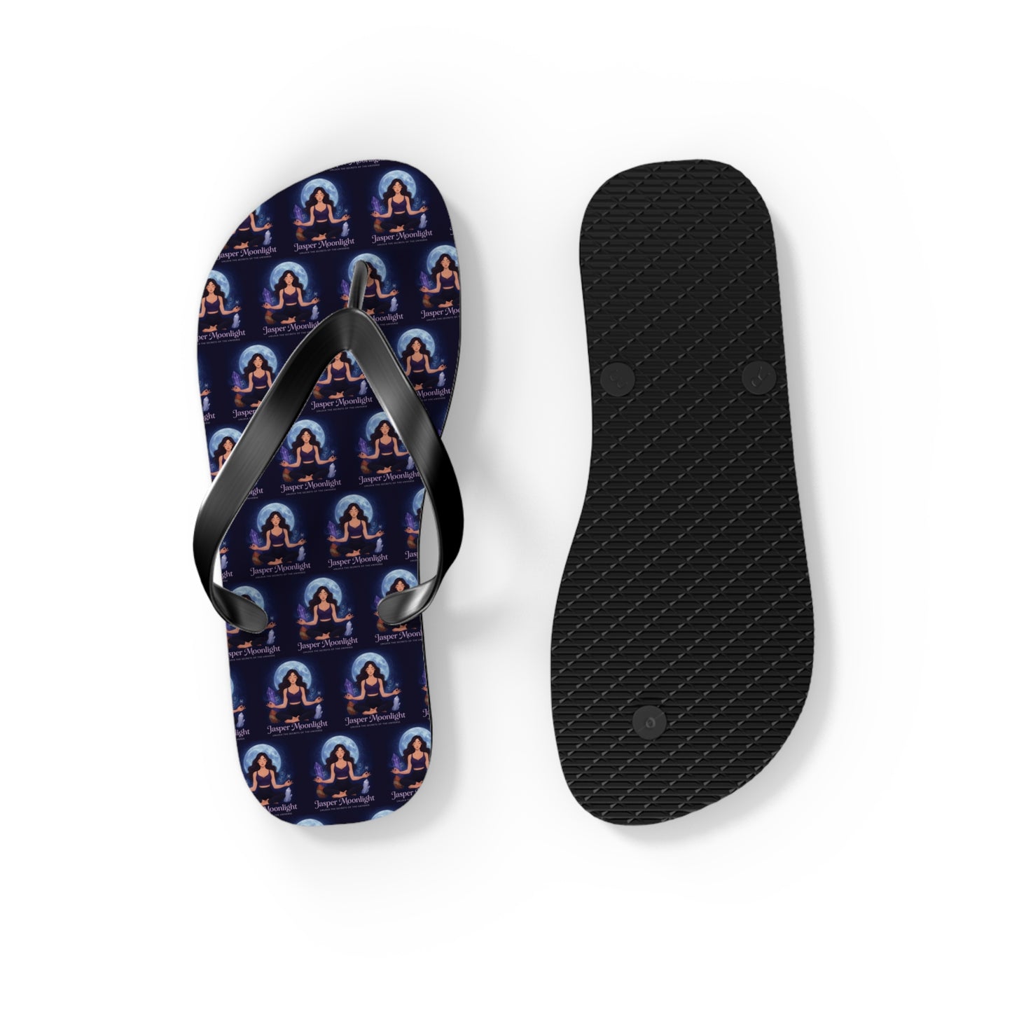Moonlit Meditation Pattern Flip Flops — Beach Sandals