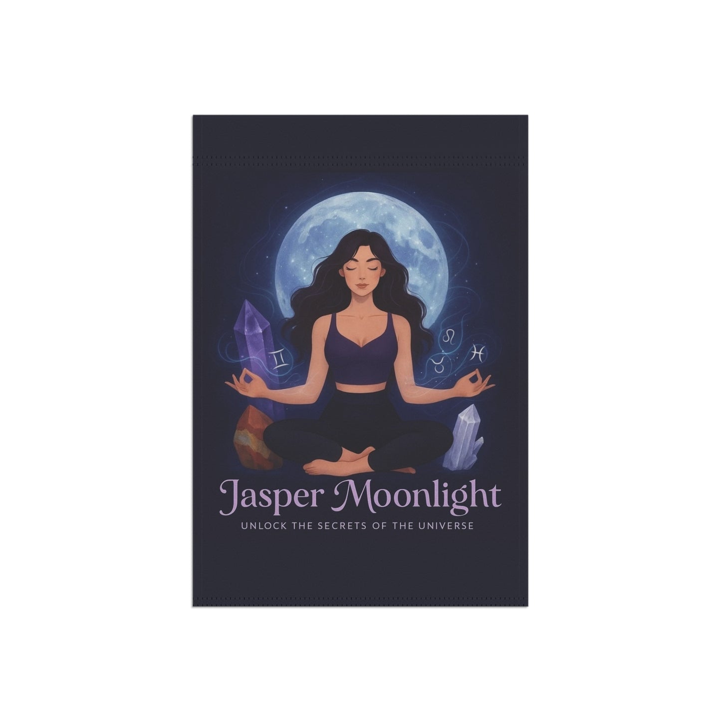 Moonlit Meditation Garden Flag — "Jasper Moonlight"  Banner