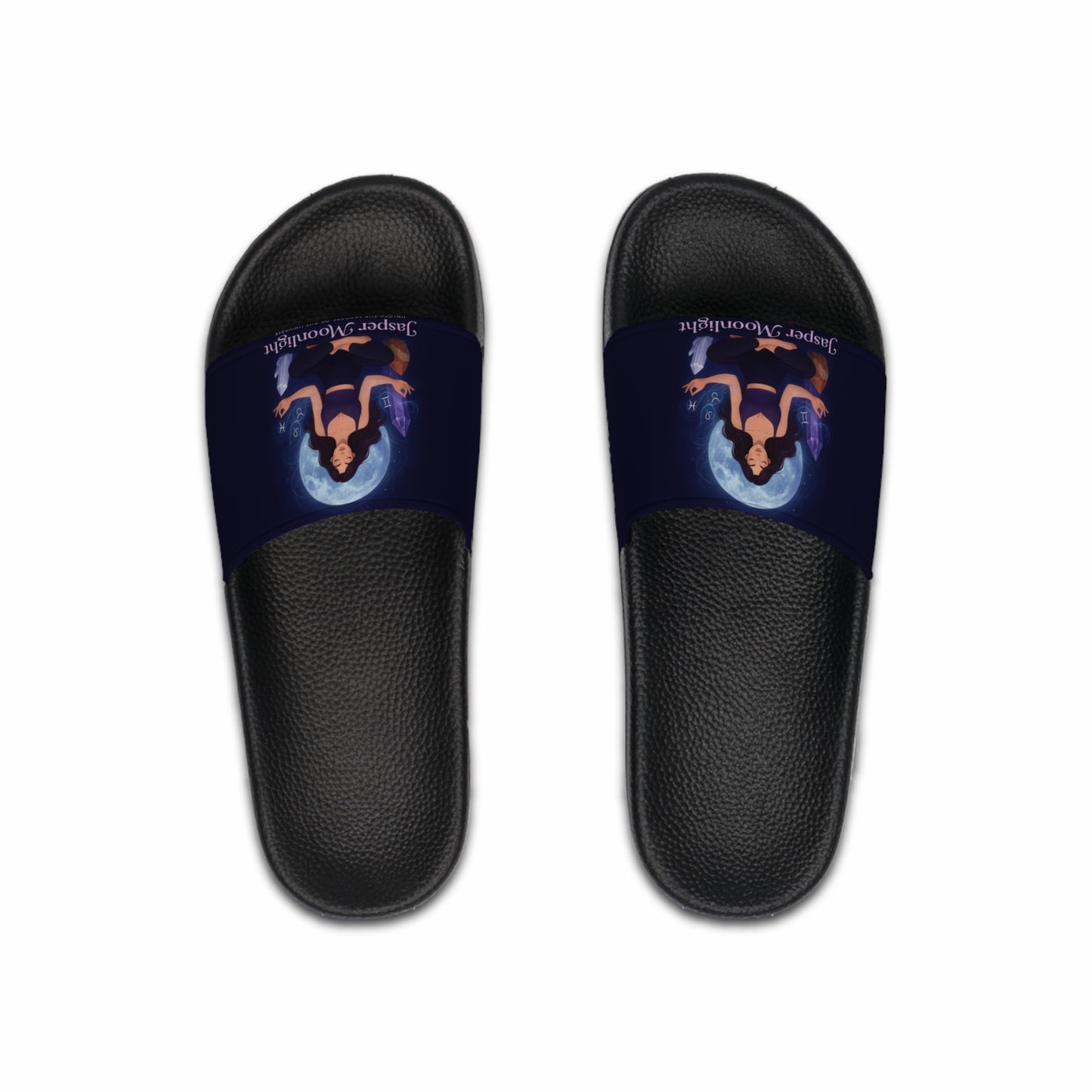 Men's Slide Sandals — Moonlit Meditation Graphic Slides