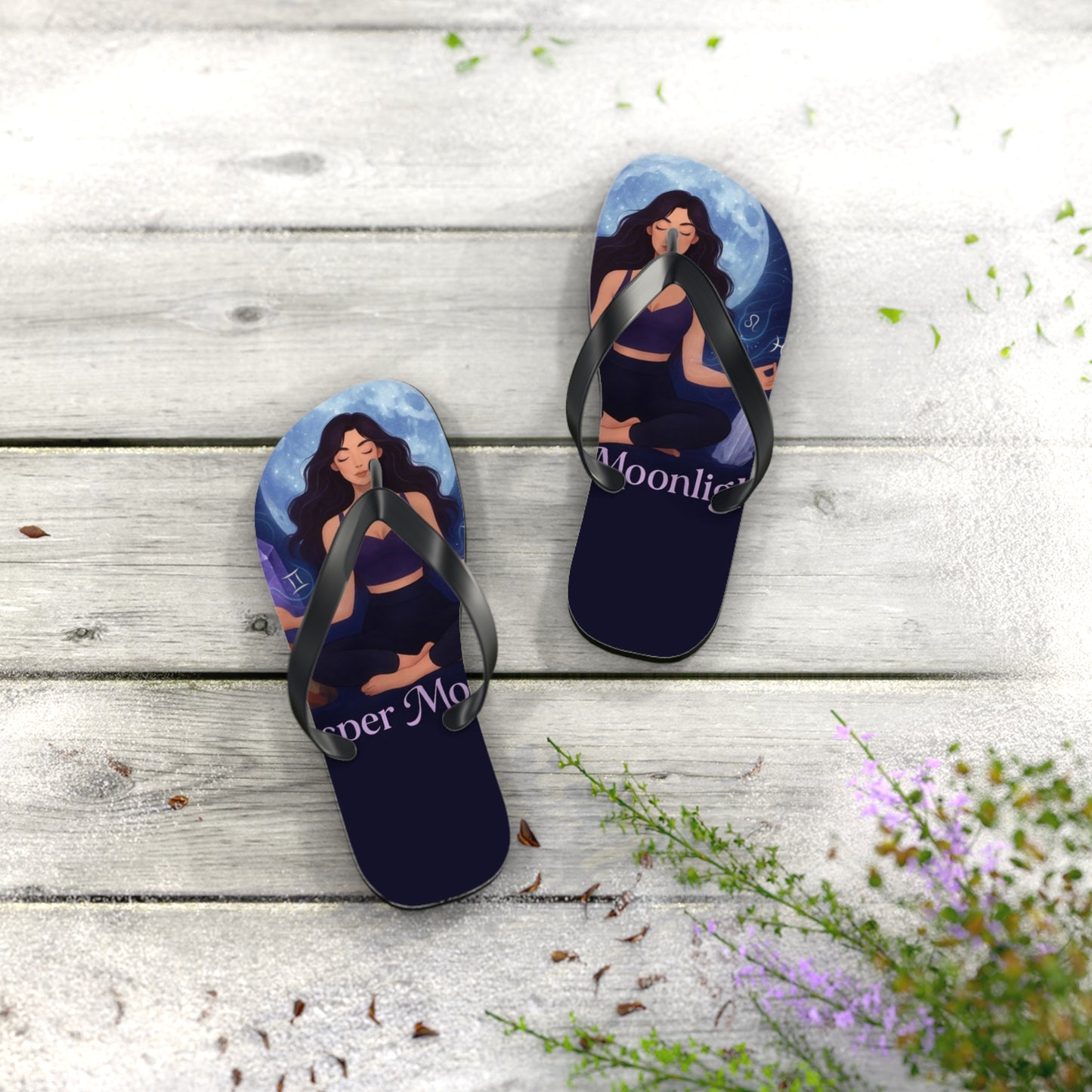 Moonlit Meditation Flip Flops — Whisper Moonlight Yoga Sandals