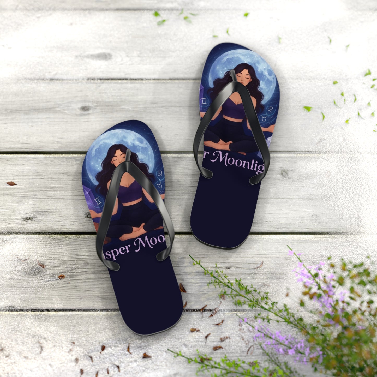Moonlit Meditation Flip Flops — Whisper Moonlight Yoga Sandals