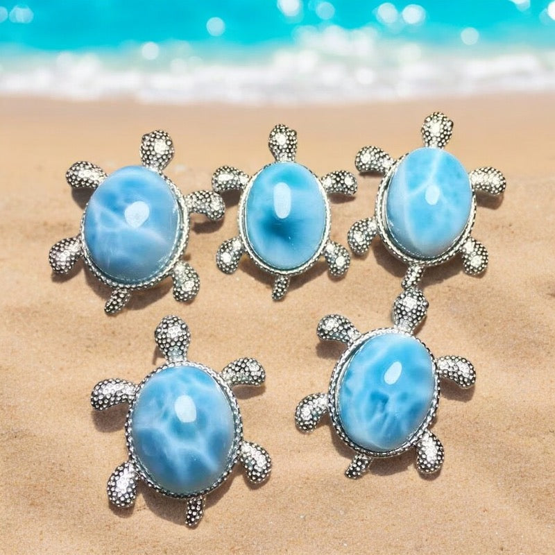 Larimar Tortoise Carving