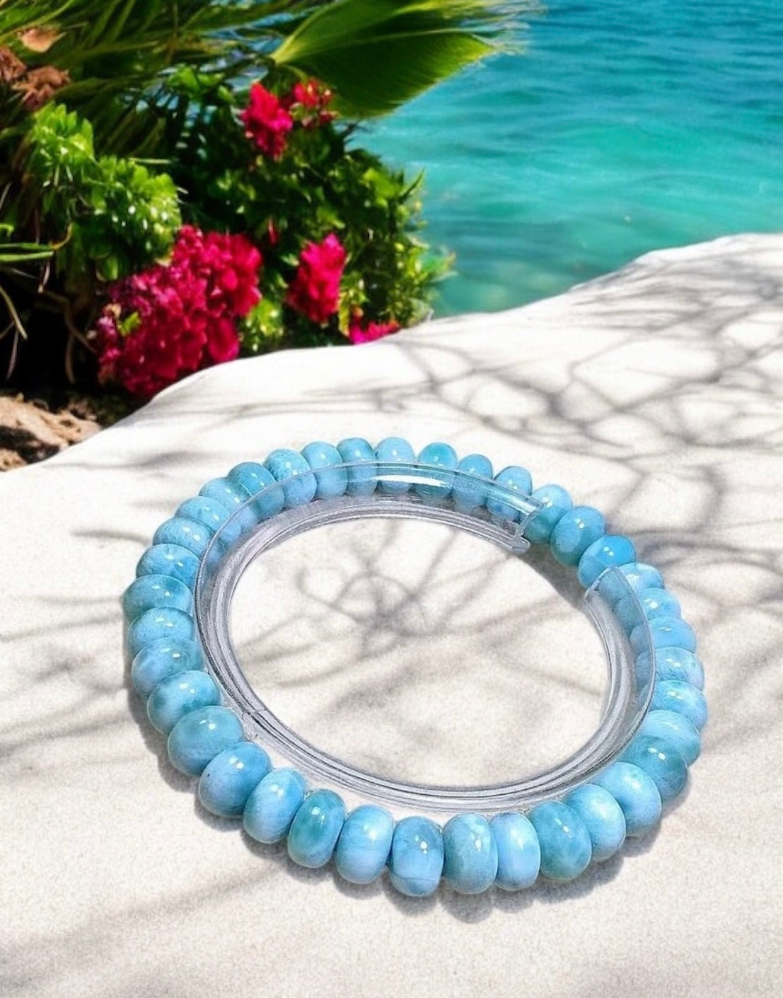 Larimar Abacus 8mm Beads Bracelet