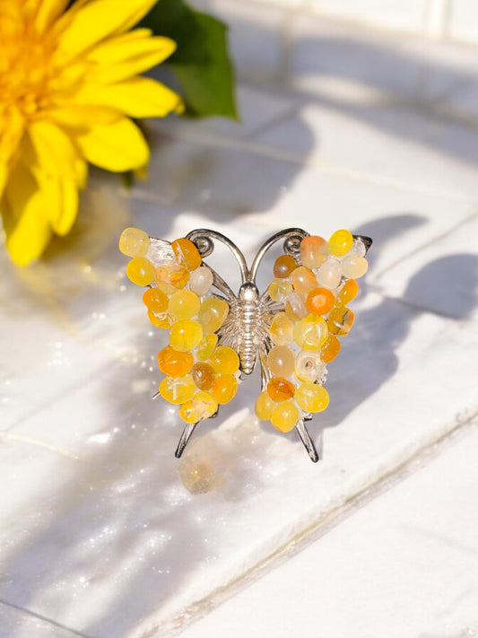 Citrine Silver Butterfly