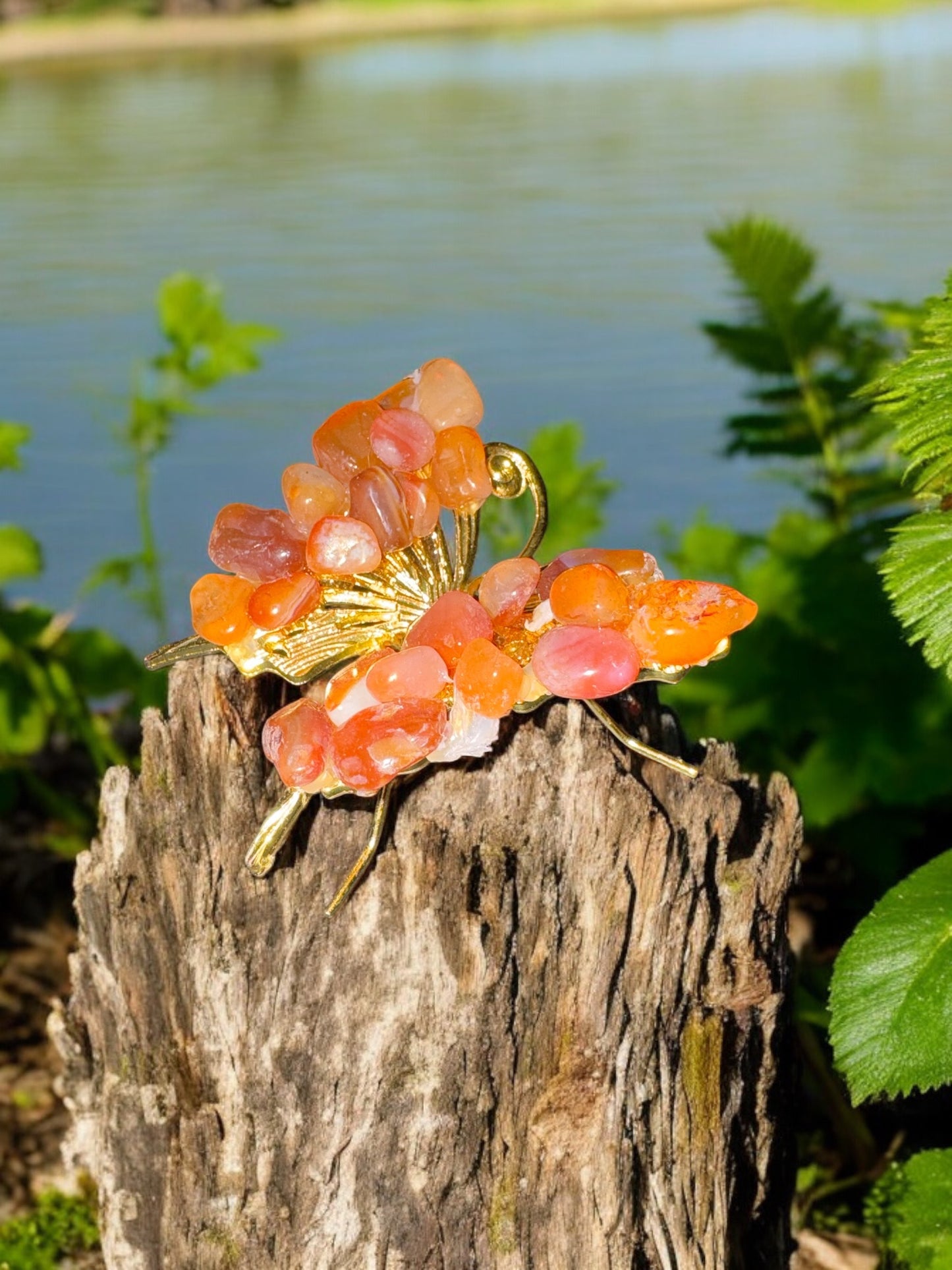 Carnelian Gold Butterfly