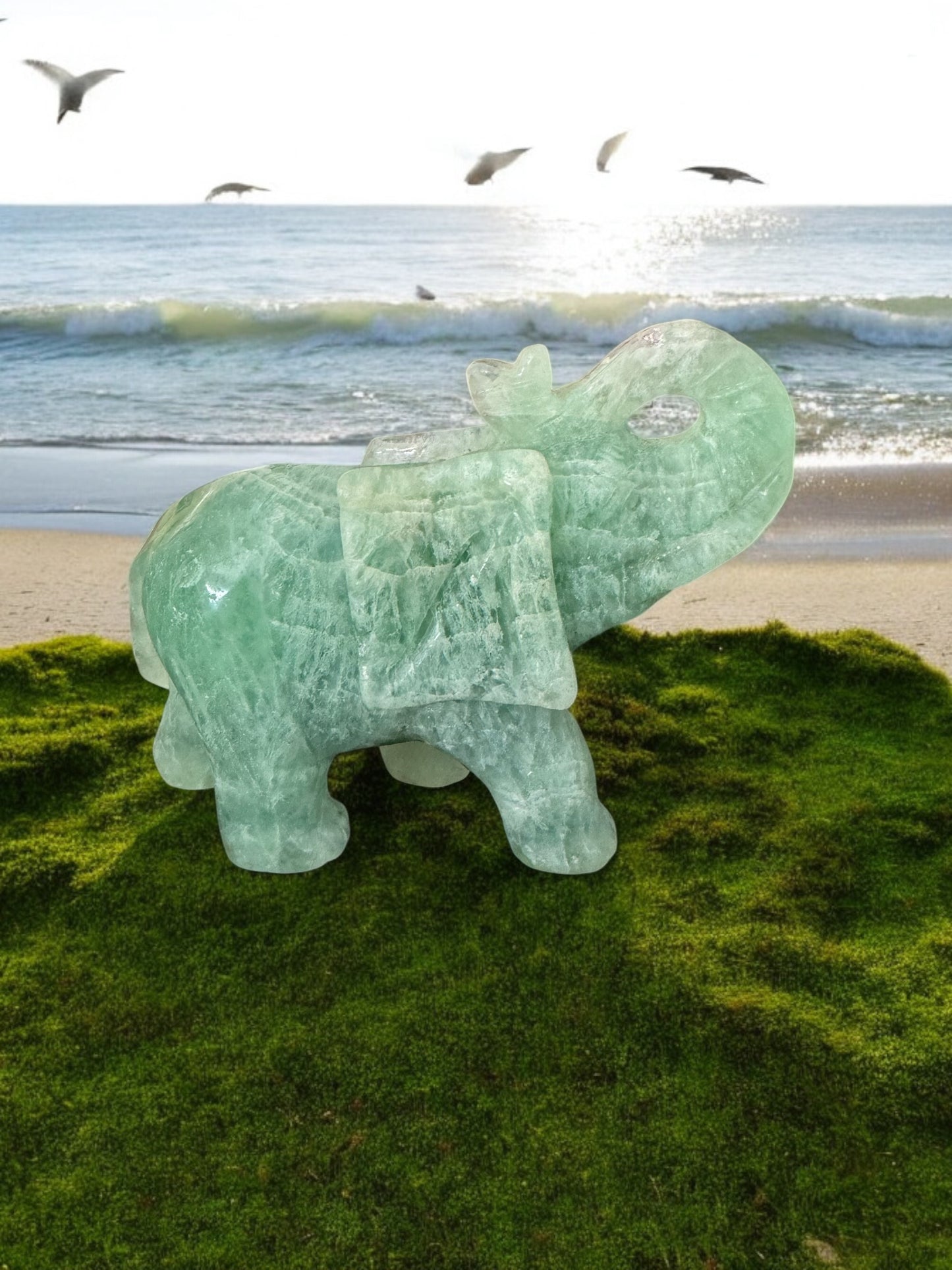 Green Fluorite Large Elephant