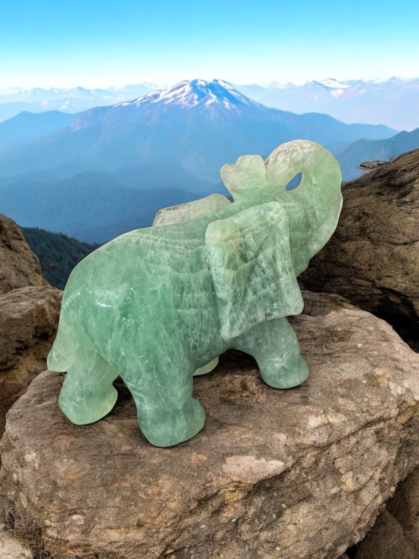 Green Fluorite Large Elephant