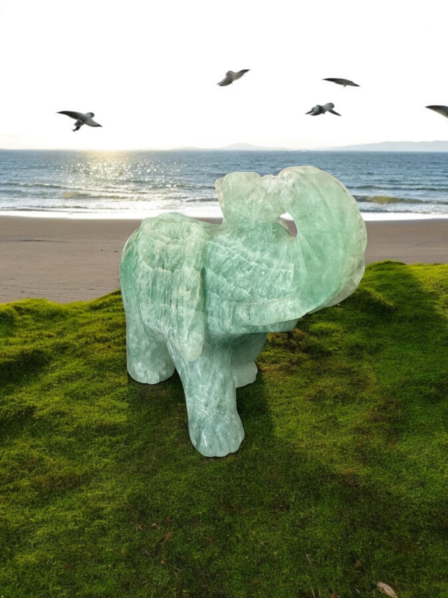 Green Fluorite Large Elephant