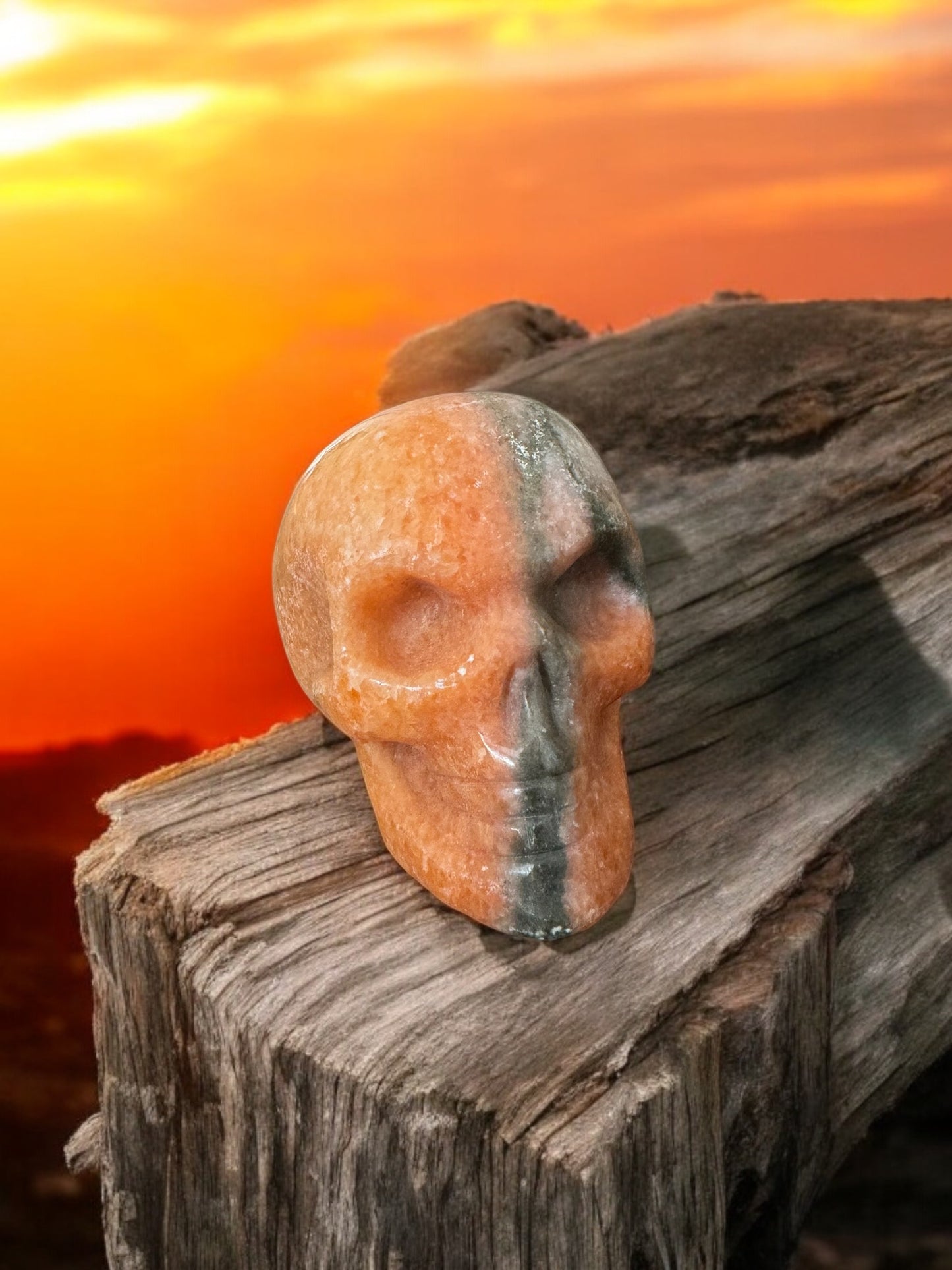 Orange Calcite Skull