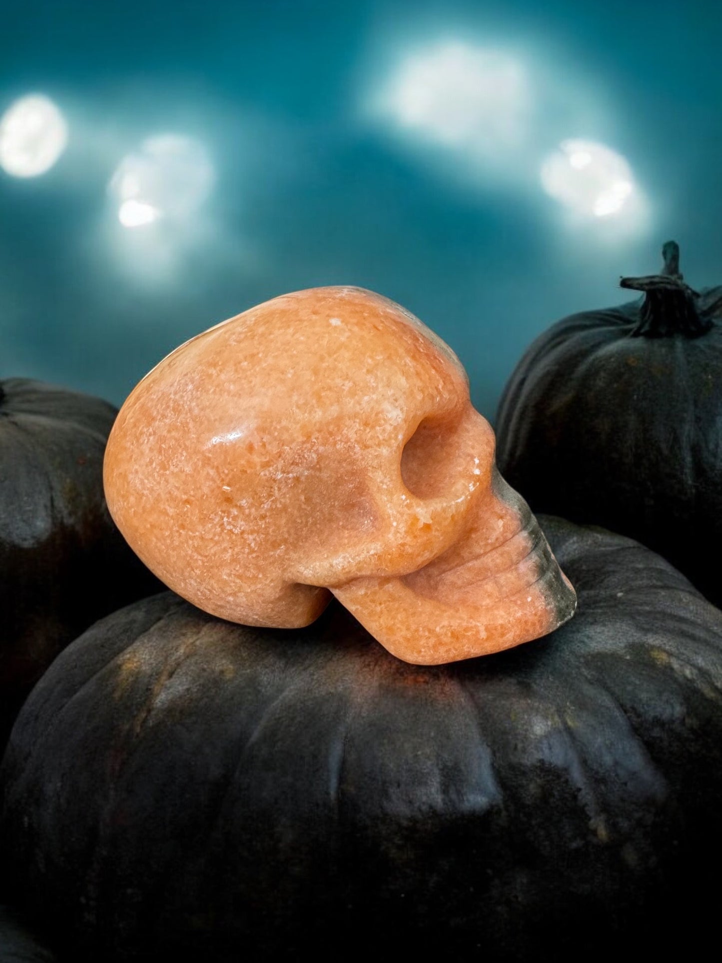 Orange Calcite Skull