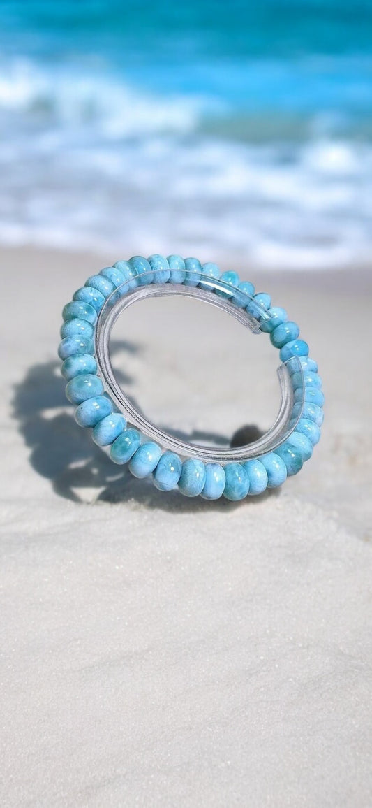 Larimar Abacus 8mm Beads Bracelet