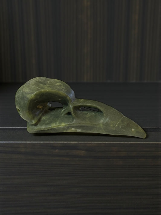 Green Jade Bird Skull