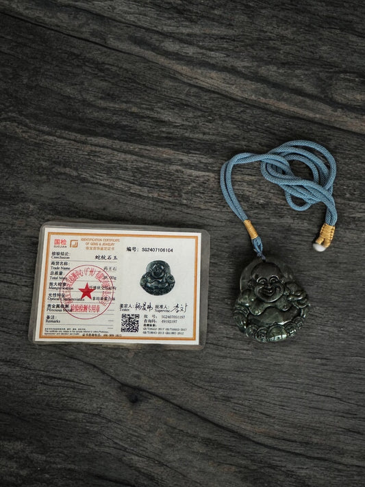 Green Jade Buddha W/ Authenticity Papers