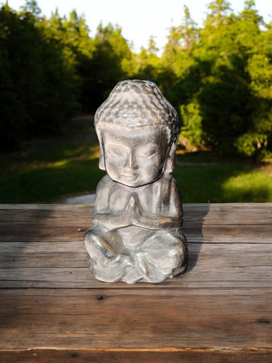 Silver Obsidian Buddha